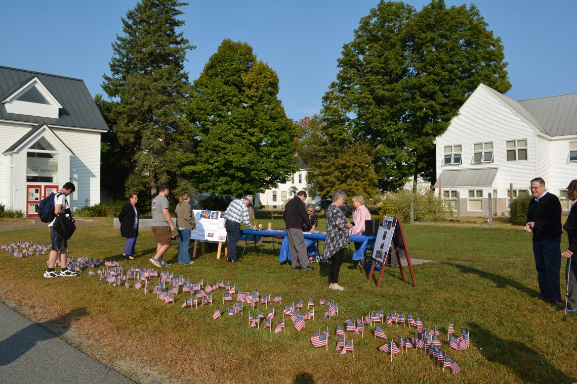 UMF staff, students and community members took turns ringing a bell 2,996 times to honor those who perished on 9/11.