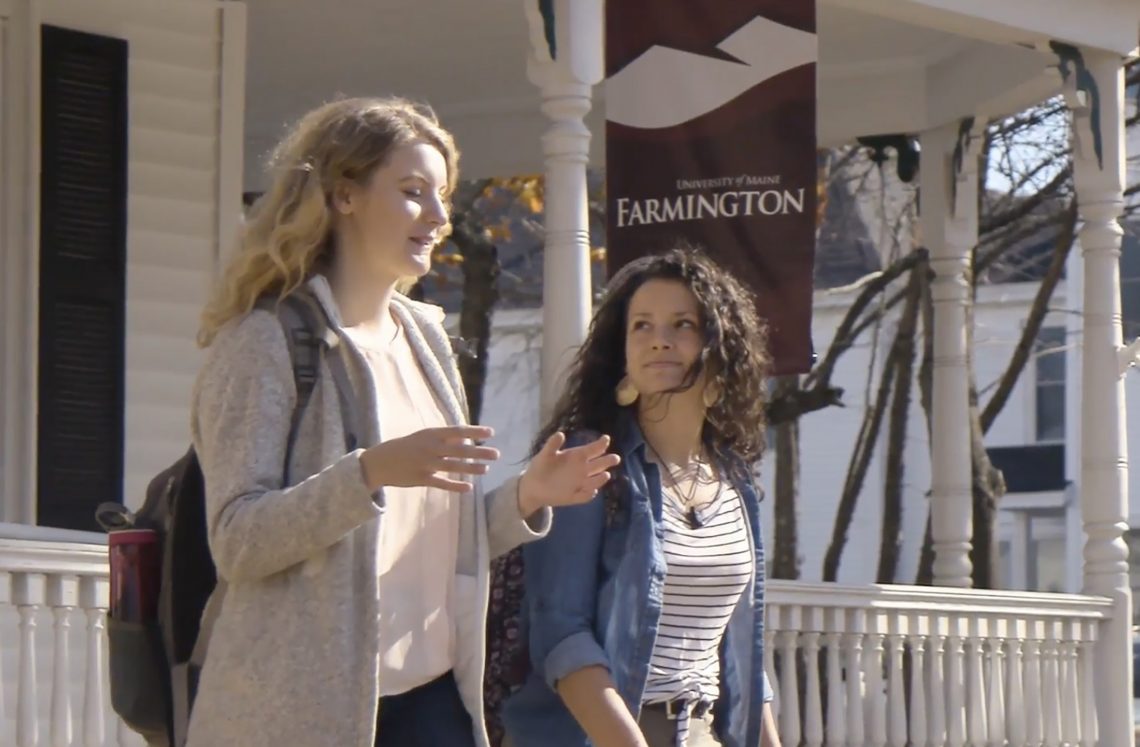 UMF students walking on campus